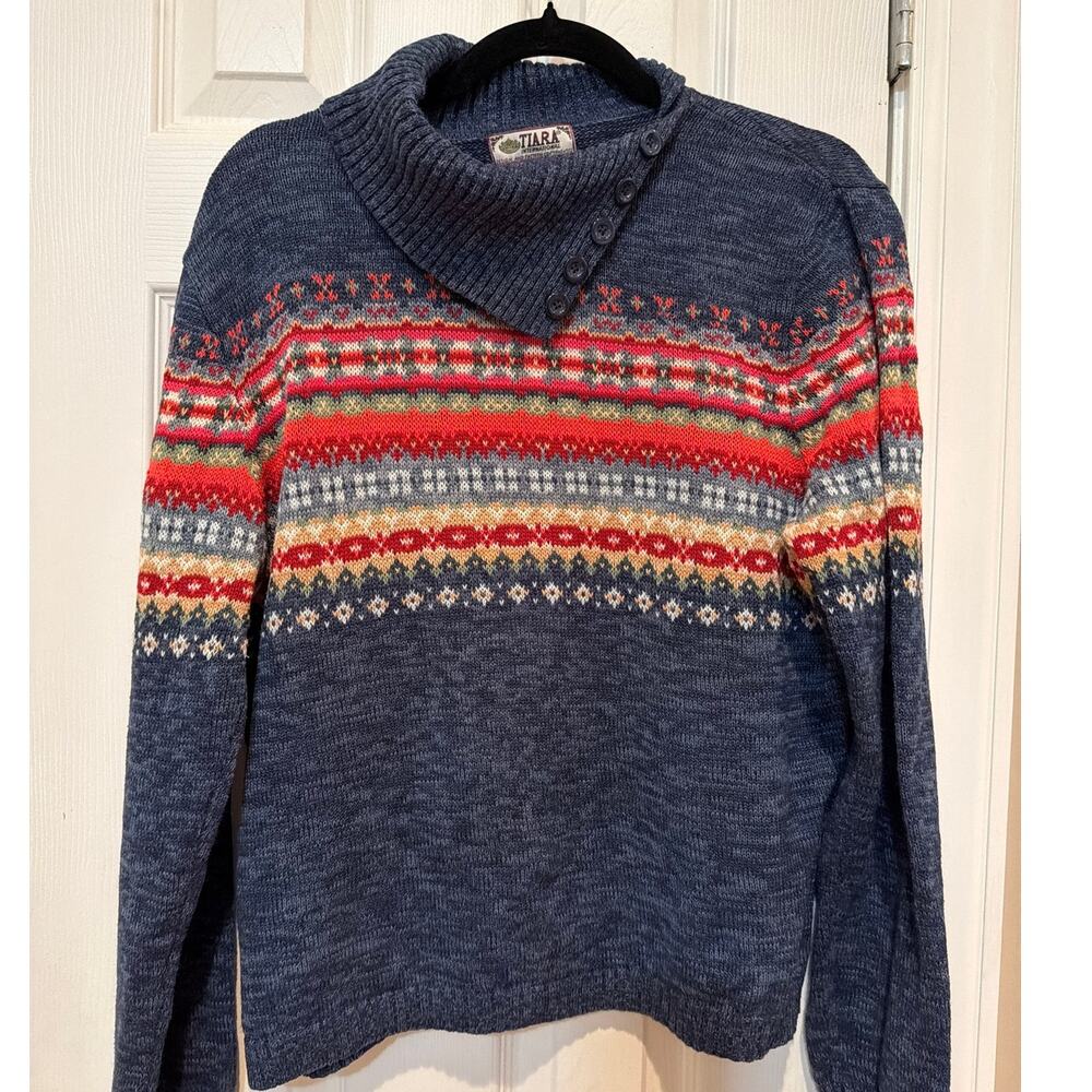 Vintage Tiara International Fair Isle Sweater XL